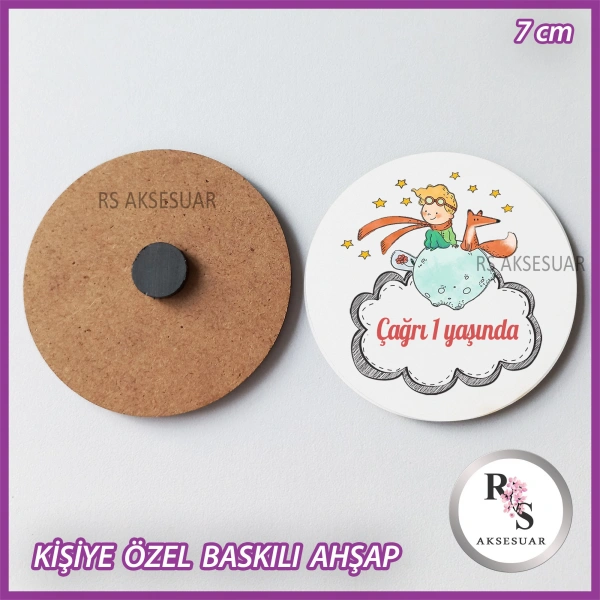 Küçük Prens Baskılı Ahşap Bebek Hediyelik -uv21