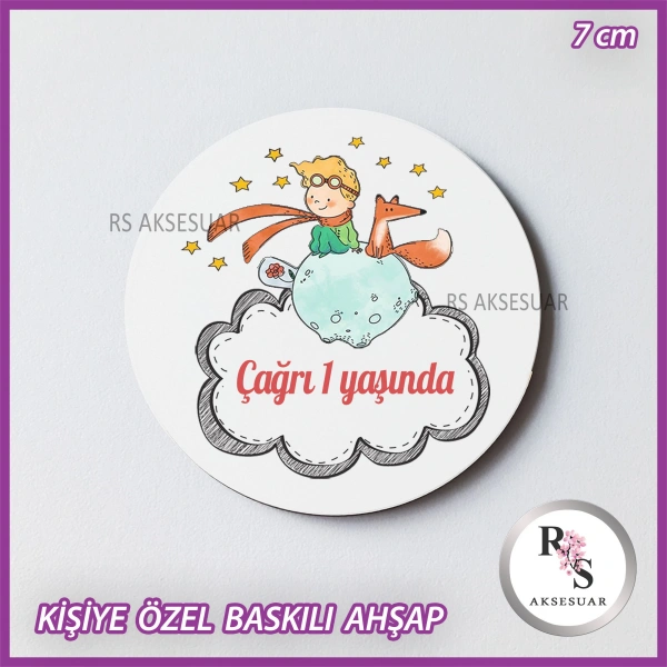 Küçük Prens Baskılı Ahşap Bebek Hediyelik -uv21