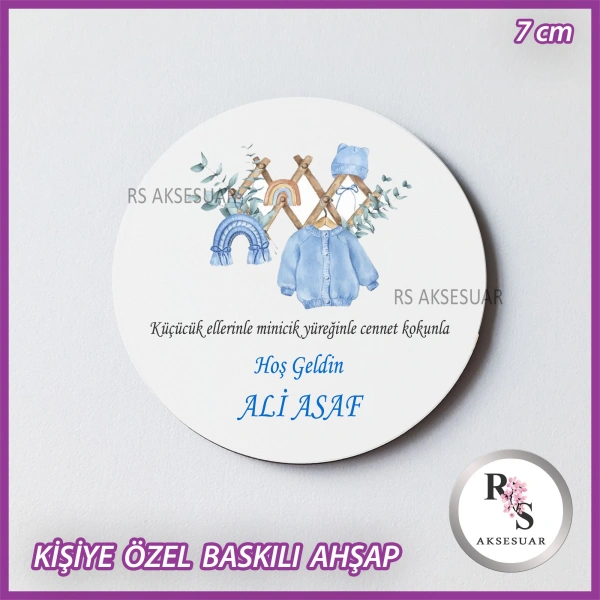 Baskılı Ahşap Bebek Hediyelik -uv4