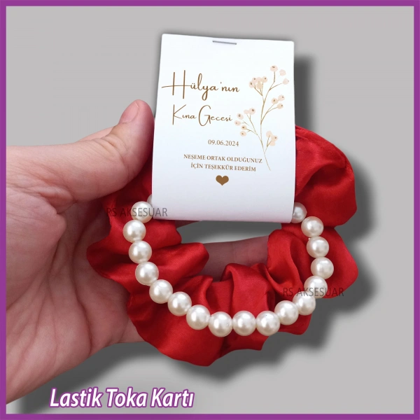 Saten Lastik Toka Kartı -Nikah, Nişan, Kına Hatırası