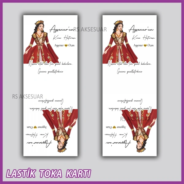 Saten Lastik Toka Kartı -Nikah, Nişan, Kına Hatırası