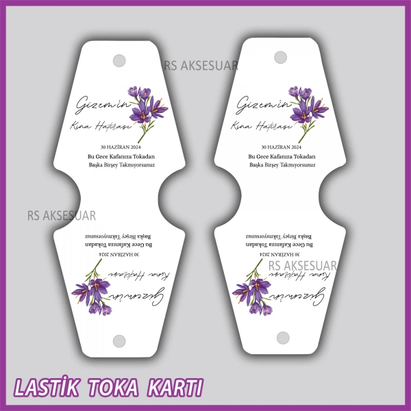 Saten Lastik Toka Kartı -Nikah, Nişan, Kına Hatırası