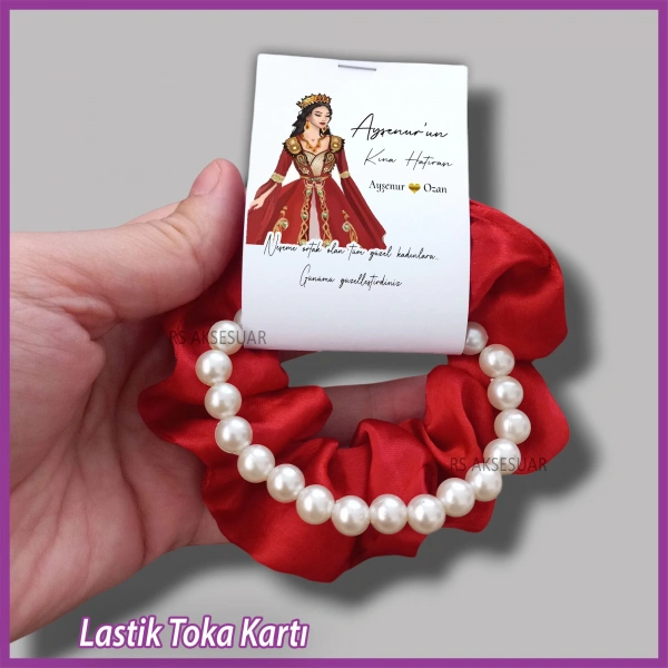Saten Lastik Toka Kartı -Nikah, Nişan, Kına Hatırası