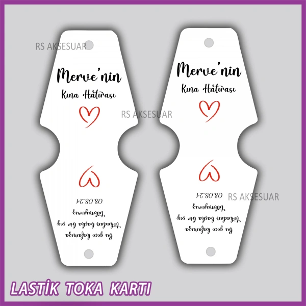Saten Lastik Toka Kartı -Nikah, Nişan, Kına Hatırası