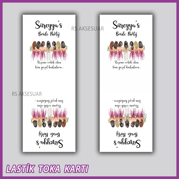 Saten Lastik Toka Kartı -Nikah, Nişan, Kına Hatırası