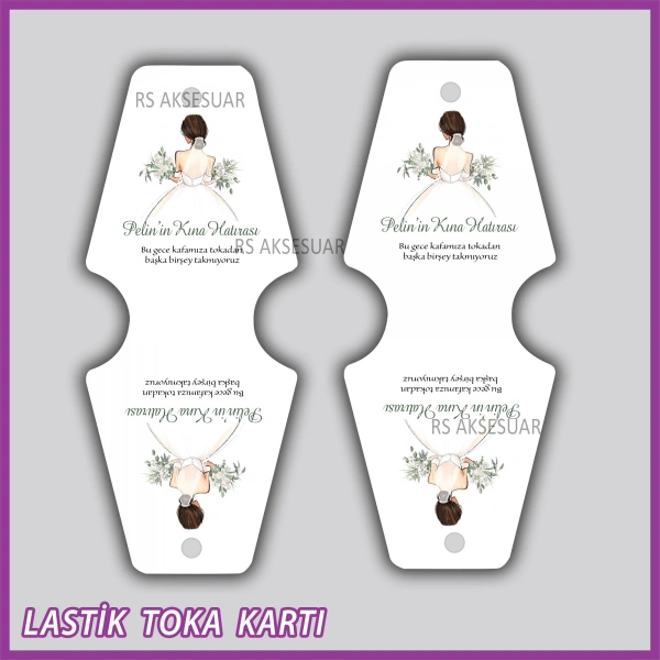 Saten Lastik Toka Kartı -Nikah, Nişan, Kına Hatırası