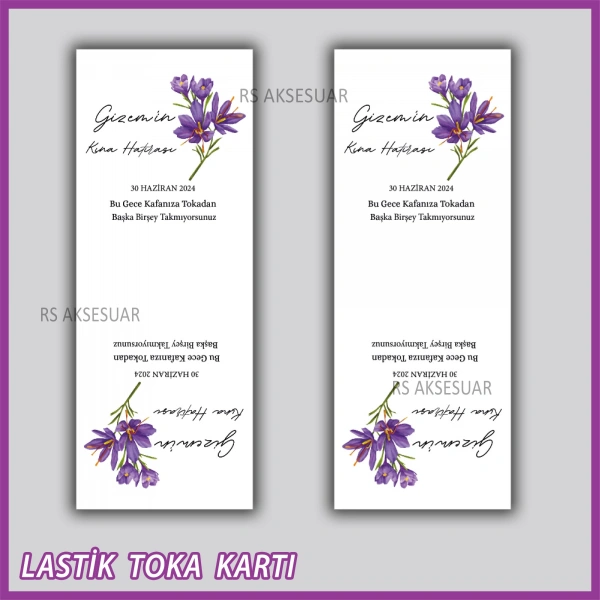 Saten Lastik Toka Kartı -Nikah, Nişan, Kına Hatırası