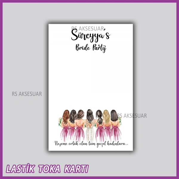 Saten Lastik Toka Kartı -Nikah, Nişan, Kına Hatırası