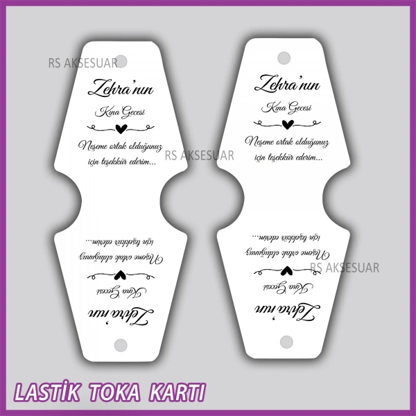 Saten Lastik Toka Kartı -Nikah, Nişan, Kına Hatırası