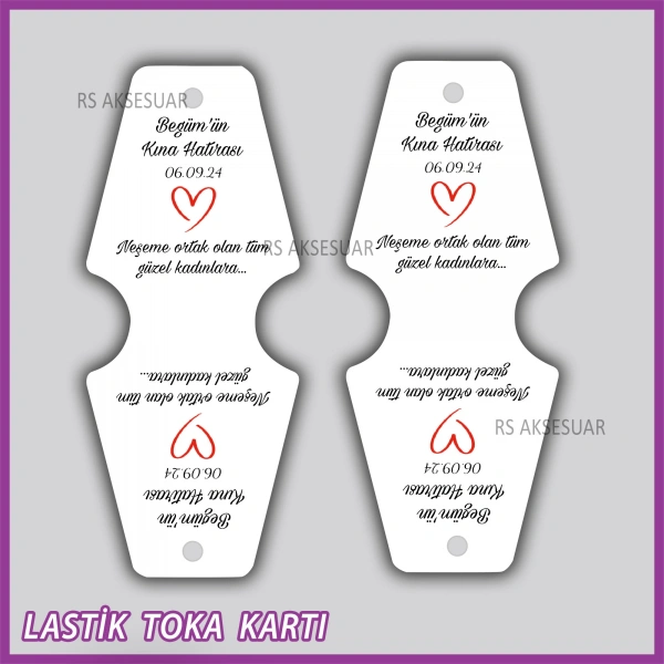 Saten Lastik Toka Kartı -Nikah, Nişan, Kına Hatırası