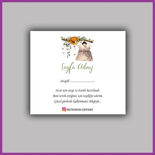 Kişiye Özel Logolu Paketleme Teşekkür Kartı - BS004