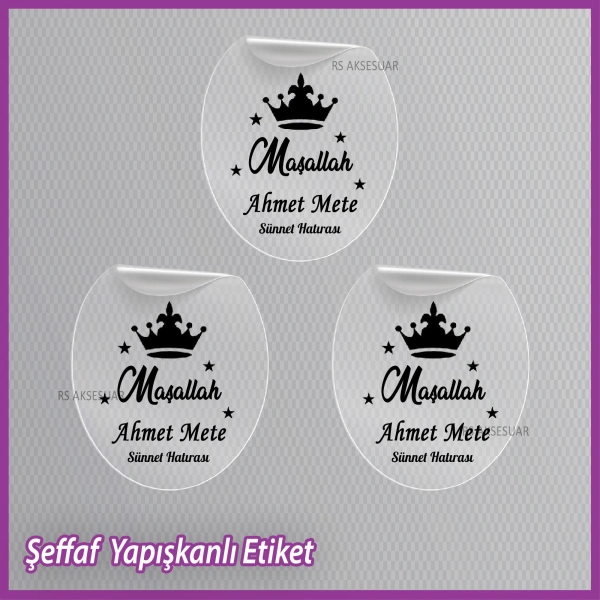 Şeffaf Sünnet Etiketi -Epoksi İsim Etiketi - SE001
