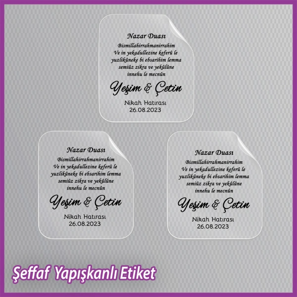 Şeffaf Etiketi -Epoksi İsim Etiketi - SE048