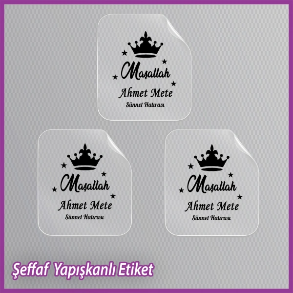 Şeffaf Sünnet Etiketi -Epoksi İsim Etiketi - SE002
