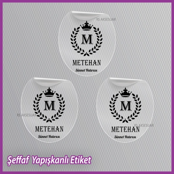 Şeffaf Sünnet Etiketi -Epoksi İsim Etiketi - SE003