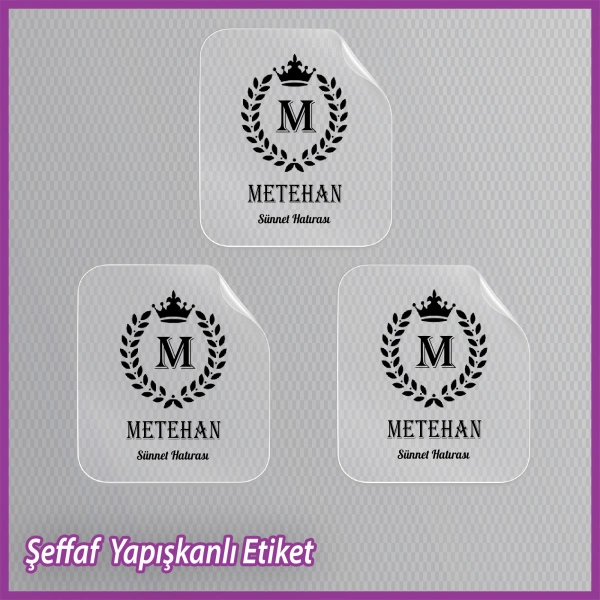 Şeffaf Sünnet Etiketi -Epoksi İsim Etiketi - SE004