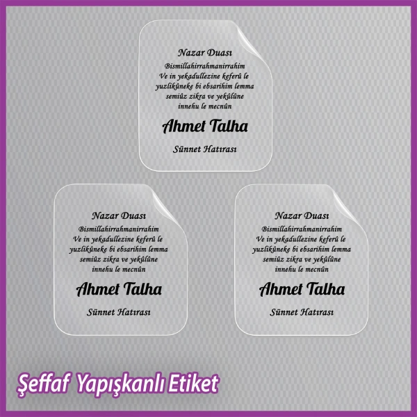 Şeffaf Sünnet Etiketi -Epoksi İsim Etiketi - SE006