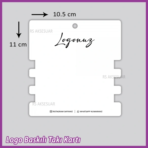 Logo Baskılı Bileklik Takı Kartı - Bijuteri Kartı