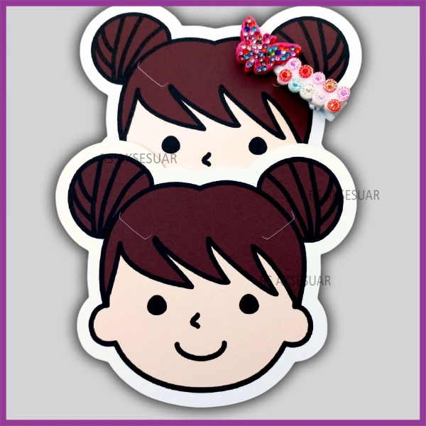 Sevimli Kız Çıtçıt ve Klips Toka - Takı Kartı