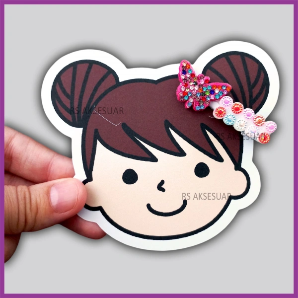 Sevimli Kız Çıtçıt ve Klips Toka - Takı Kartı