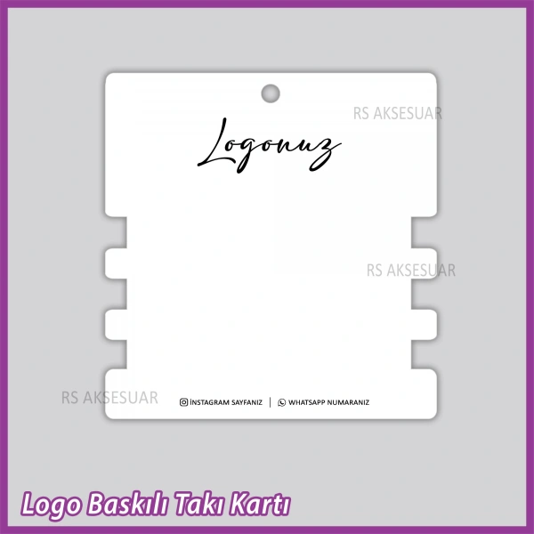 Logo Baskılı Bileklik Takı Kartı - Bijuteri Kartı
