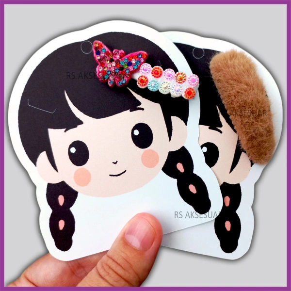 Sevimli Kız Çıtçıt ve Klips Toka - Takı Kartı