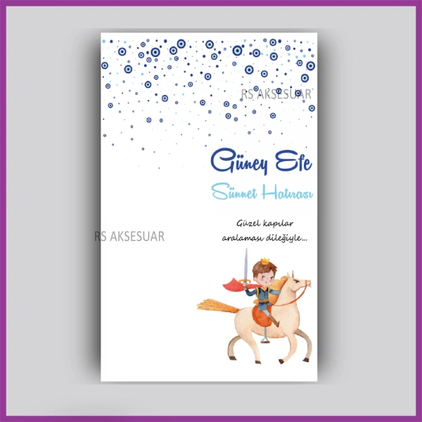 Hediyelik Kartı - Atlı Prens Temalı Anahtarlık Kartı - rs5439