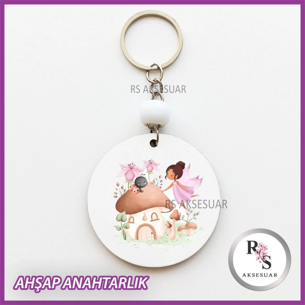 Peri Kızı Baskılı Anahtarlık -uv92