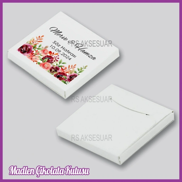 Tekli Madlen Nikah & Nişan & Söz Çikolata Kutusu - K035