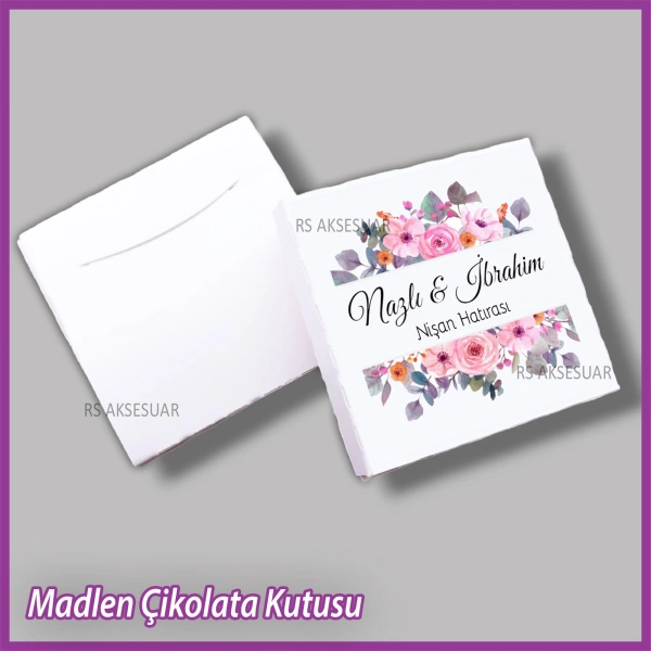 Tekli Madlen Nikah & Nişan & Söz Çikolata Kutusu - K037