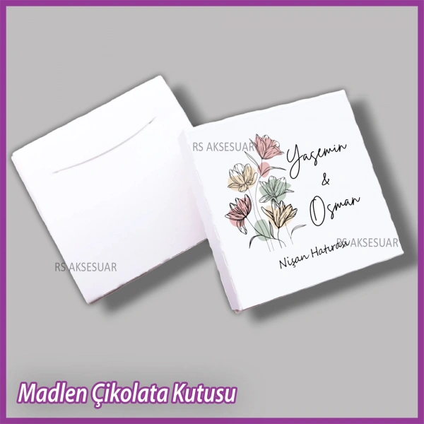 Tekli Madlen Nikah & Nişan & Söz Çikolata Kutusu - K040