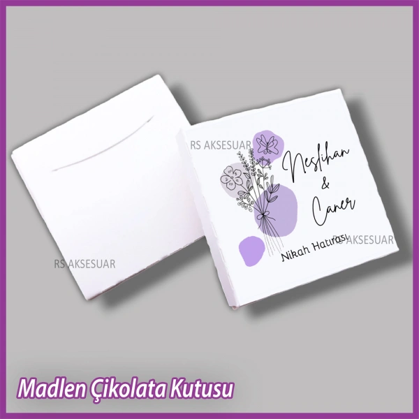 Tekli Madlen Nikah & Nişan & Söz Çikolata Kutusu - K041