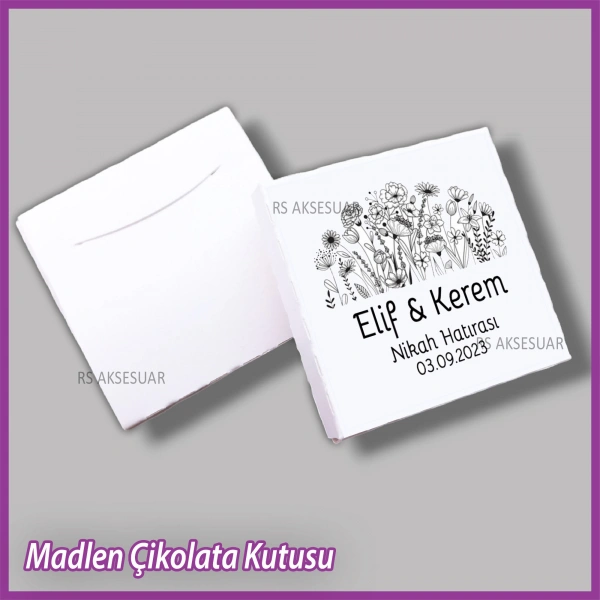 Tekli Madlen Nikah & Nişan & Söz Çikolata Kutusu - K045