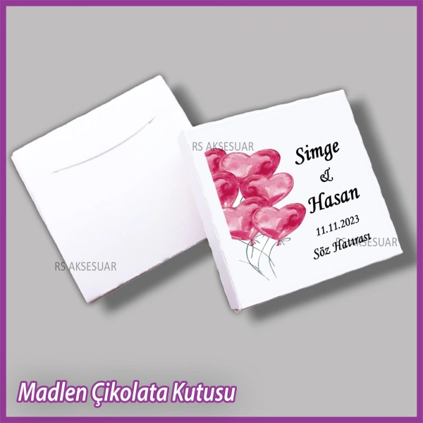 Tekli Madlen Nikah & Nişan & Söz Çikolata Kutusu - K051