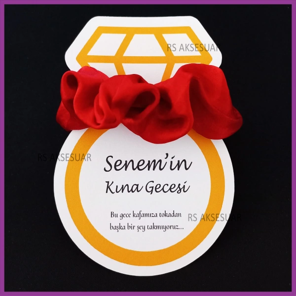 Tektaş Yüzük Lastik Toka Kartı -Nikah, Nişan, Kına Hatırası - rs5527