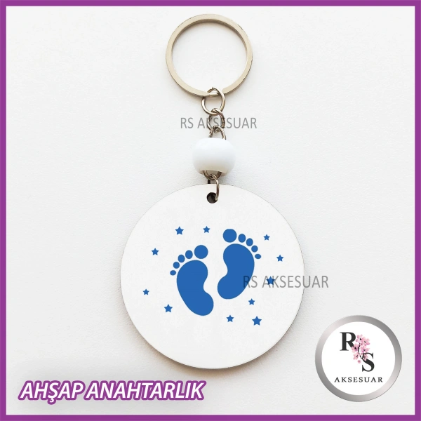 Bebek Ayağı Baskılı Anahtarlık -uv77