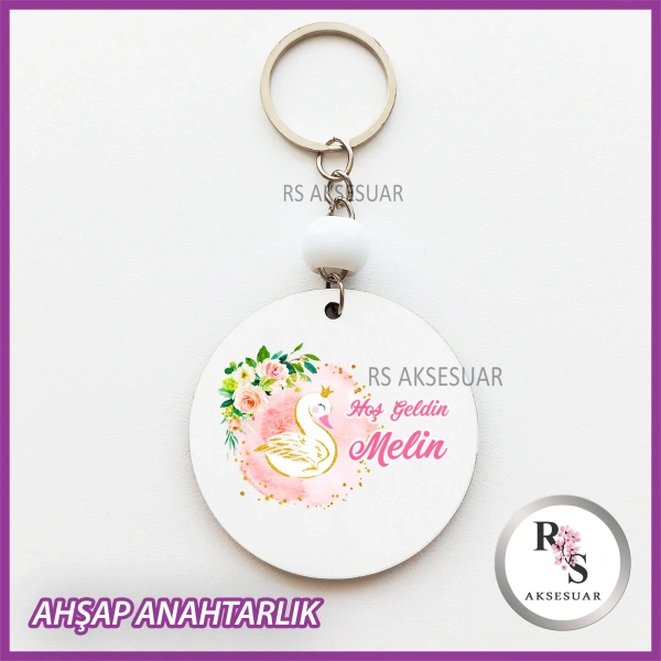 Kuğu Baskılı Anahtarlık -uv90