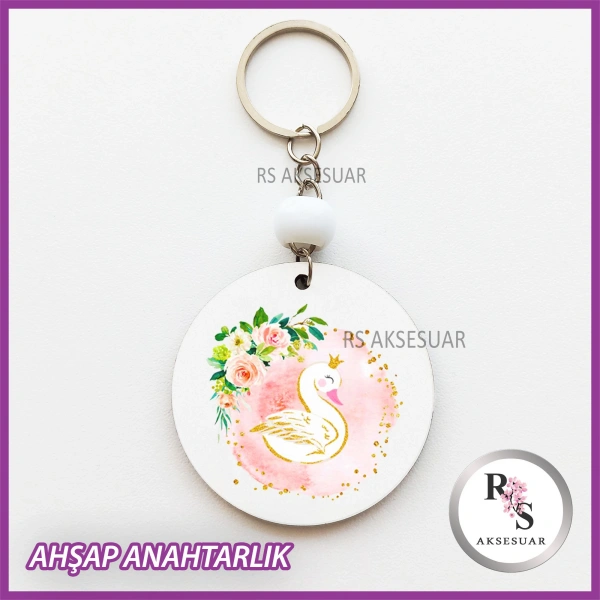 Kuğu Baskılı Anahtarlık -uv90