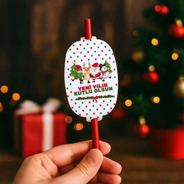 Yeni Yıl Hediye Tohumlu Kalem Kartı - Yılbaşı Kartları - YY6278