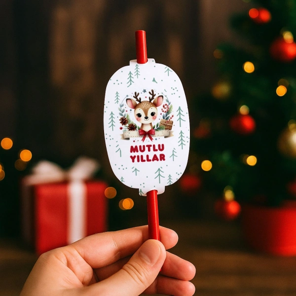 Yeni Yıl Hediye Tohumlu Kalem Kartı - Yılbaşı Kartları - YY6280