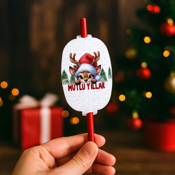 Yeni Yıl Hediye Tohumlu Kalem Kartı - Yılbaşı Kartları - YY6284