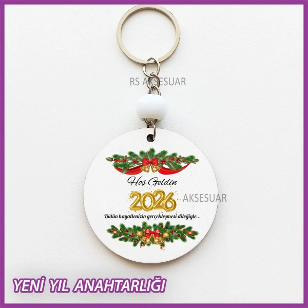 Yeni Yıl- Yılbaşı Baskılı Hediyelik Anahtarlık