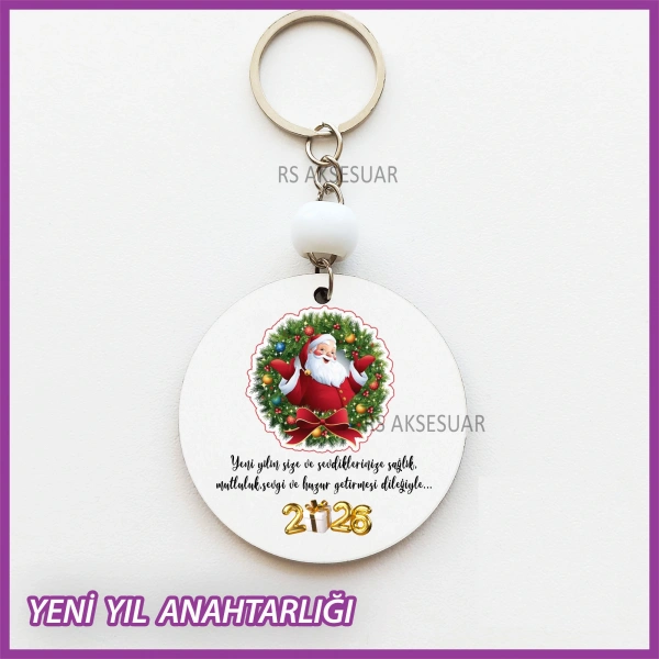 Yeni Yıl- Yılbaşı Baskılı Hediyelik Anahtarlık