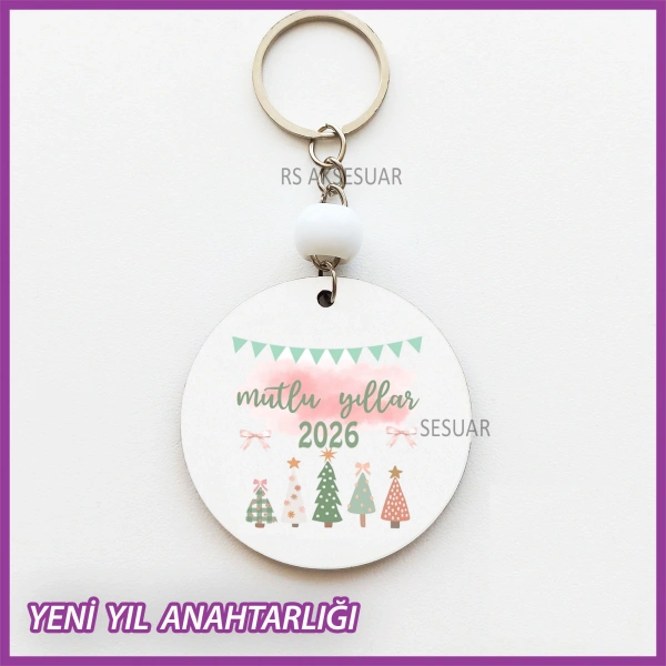 Yeni Yıl- Yılbaşı Baskılı Hediyelik Anahtarlık