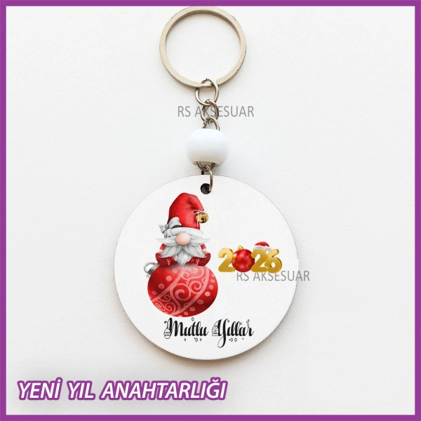 Yeni Yıl- Yılbaşı Baskılı Hediyelik Anahtarlık