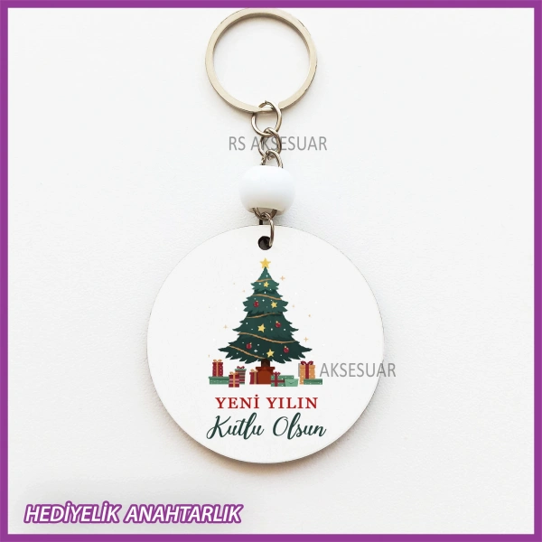 Yeni Yıl- Yılbaşı Baskılı Hediyelik Anahtarlık