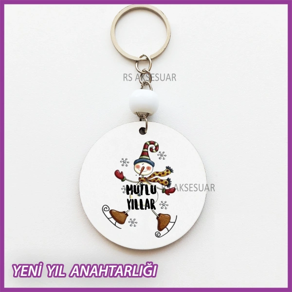 Yeni Yıl- Yılbaşı Baskılı Hediyelik Anahtarlık