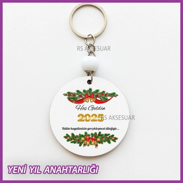 Yeni Yıl- Yılbaşı Baskılı Hediyelik Anahtarlık