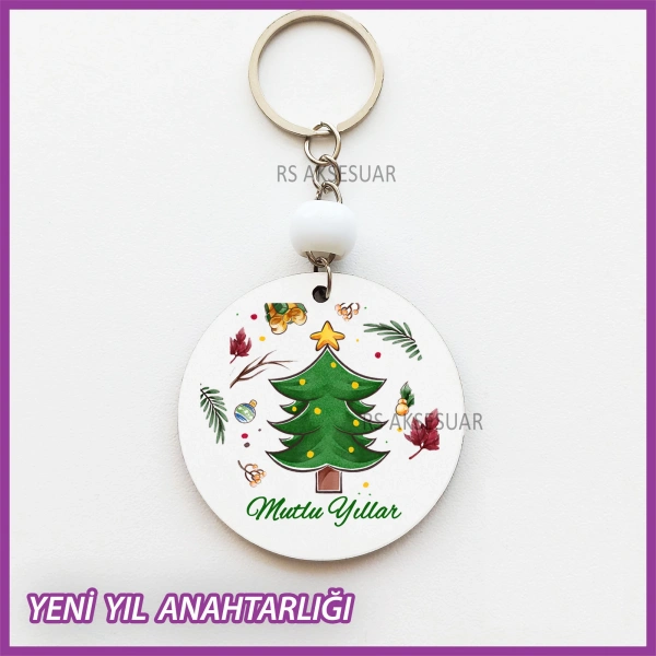 Yeni Yıl- Yılbaşı Baskılı Hediyelik Anahtarlık