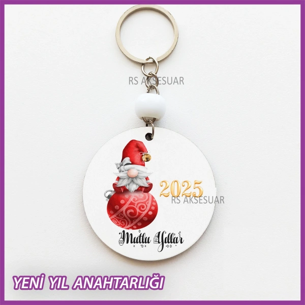 Yeni Yıl- Yılbaşı Baskılı Hediyelik Anahtarlık